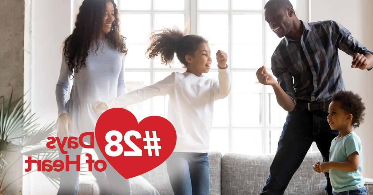 28 Days of Heart: African American family dancing in home